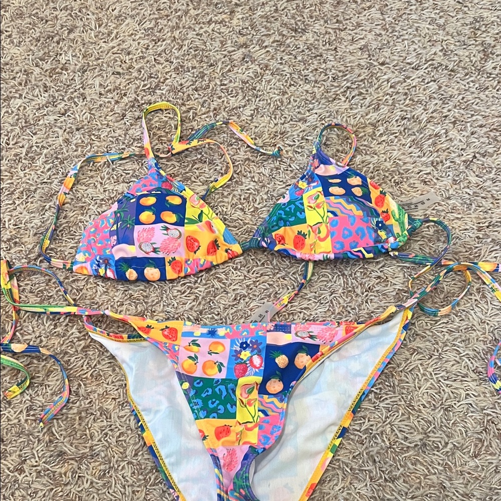 Colorful Swim String Bikini Set